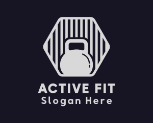 Fit - Hexagon Fitness Kettlebell logo design