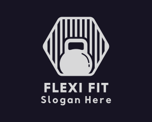 Hexagon Fitness Kettlebell  logo design