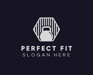 Hexagon Fitness Kettlebell  logo design