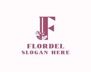 Floral Spa Letter F logo design