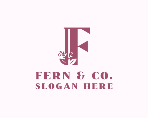 Floral Spa Letter F logo design