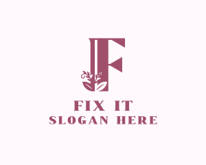 Floral Spa Letter F logo design