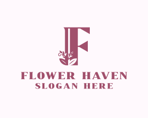 Floral Spa Letter F logo design