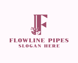 Floral Spa Letter F logo design