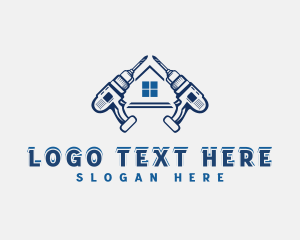 Roofing - House Drill Carpentry logo design