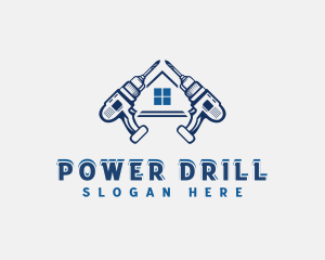 House Drill Carpentry  logo design