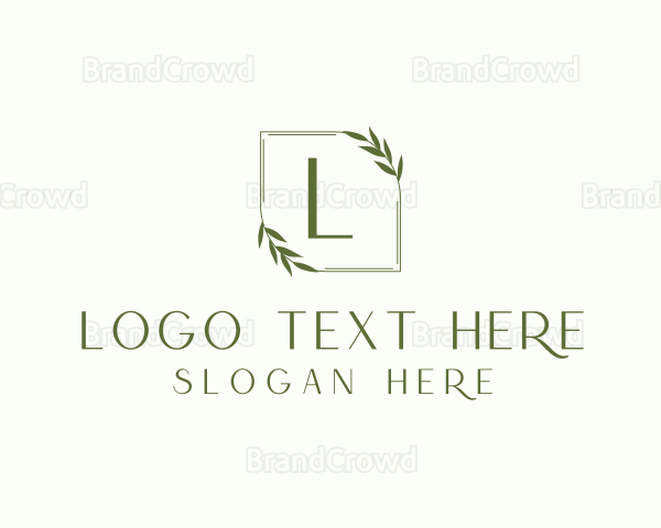 Aesthetic Leaf Frame Logo