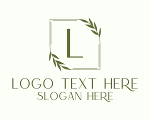 Leaf - Aesthetic Leaf Frame logo design