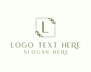 Botany - Aesthetic Leaf Frame logo design