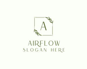 Aesthetic Leaf Frame logo design