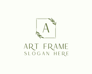 Frame - Aesthetic Leaf Frame logo design