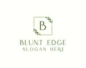 Aesthetic Leaf Frame logo design