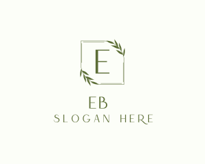 Aesthetic Leaf Frame logo design