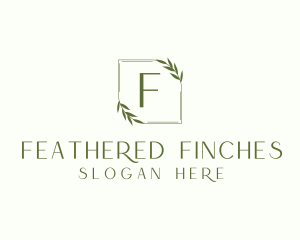 Aesthetic Leaf Frame logo design