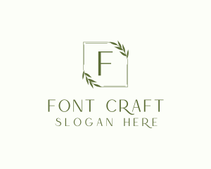 Aesthetic Leaf Frame logo design