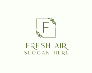 Aesthetic Leaf Frame logo design