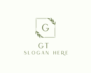 Aesthetic Leaf Frame logo design