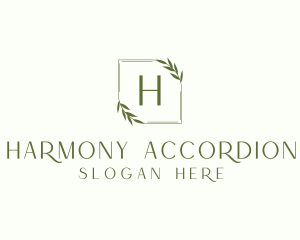 Aesthetic Leaf Frame logo design