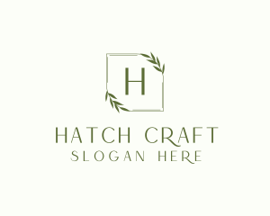 Aesthetic Leaf Frame logo design