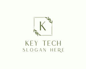 Aesthetic Leaf Frame logo design