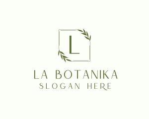 Aesthetic Leaf Frame logo design