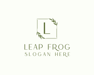 Aesthetic Leaf Frame logo design