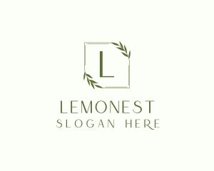 Spring - Aesthetic Leaf Frame logo design