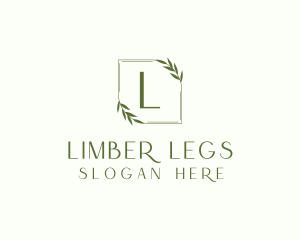 Aesthetic Leaf Frame logo design