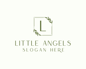 Aesthetic Leaf Frame logo design