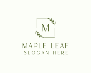 Aesthetic Leaf Frame logo design