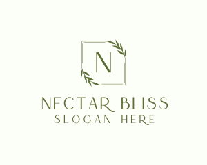 Aesthetic Leaf Frame logo design