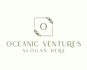 Aesthetic Leaf Frame logo design