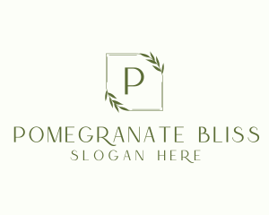 Aesthetic Leaf Frame logo design