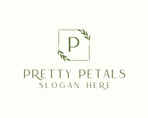 Aesthetic Leaf Frame logo design