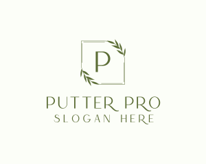 Aesthetic Leaf Frame logo design