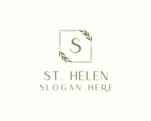 Aesthetic Leaf Frame logo design