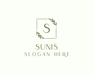 Aesthetic Leaf Frame logo design