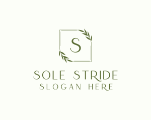 Aesthetic Leaf Frame logo design