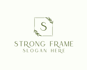 Aesthetic Leaf Frame logo design