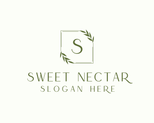 Aesthetic Leaf Frame logo design