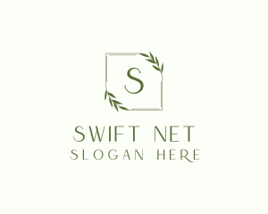 Aesthetic Leaf Frame logo design