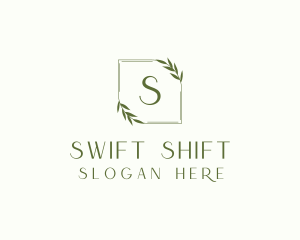 Aesthetic Leaf Frame logo design