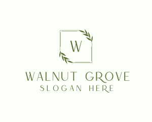 Aesthetic Leaf Frame logo design