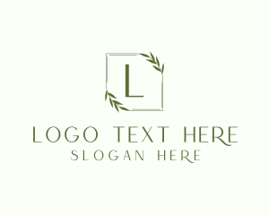 Aesthetic - Aesthetic Leaf Frame logo design