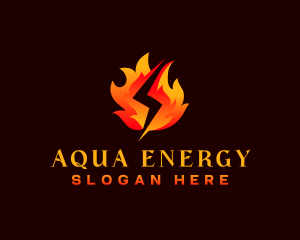 Fire Lightning Energy logo design