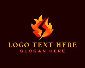 Hot - Fire Lightning Energy logo design