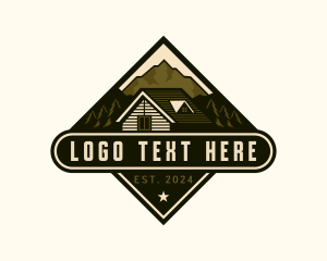 Adventure - Cabin Mountain Camping logo design