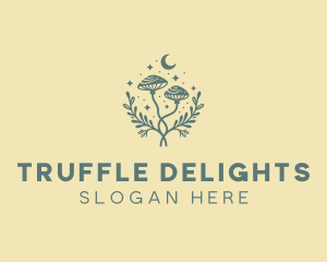 Truffle - Moon Star Mushroom logo design