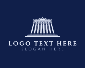 Law - Roman Temple Architecture logo design