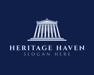 Historical - Roman Temple Architecture logo design